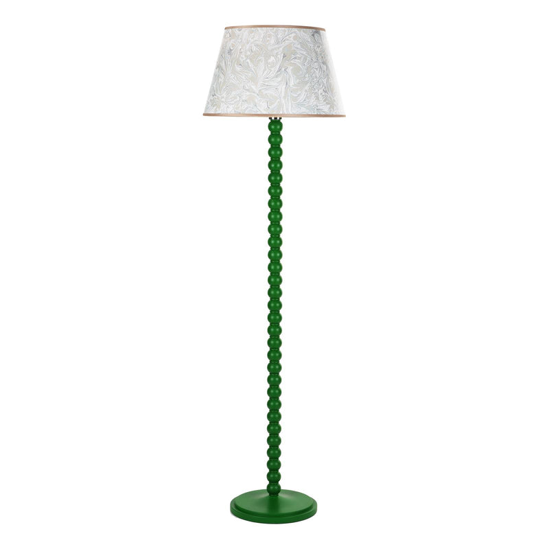 Dar Lighting Spool Floor Lamp Green With Shade • SPO4924-FRI1729