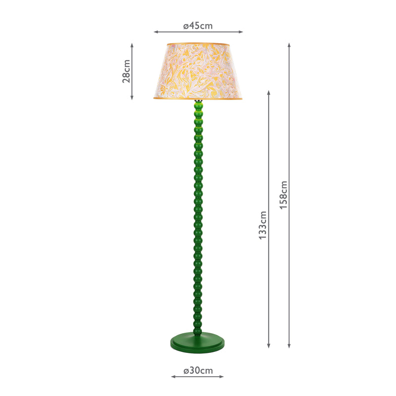 Dar Lighting Spool Floor Lamp Gloss Green Base Only • SPO4924