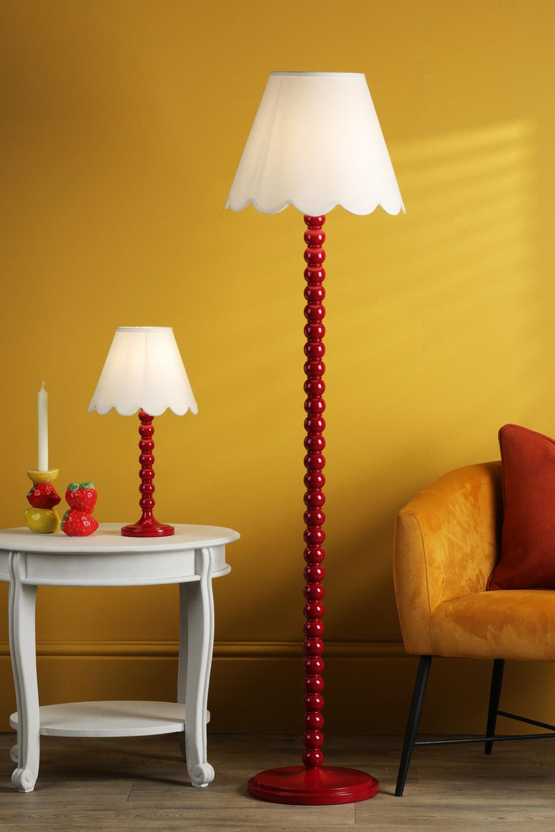 Dar Lighting Spool Floor Lamp Gloss Red Base Only • SPO4925