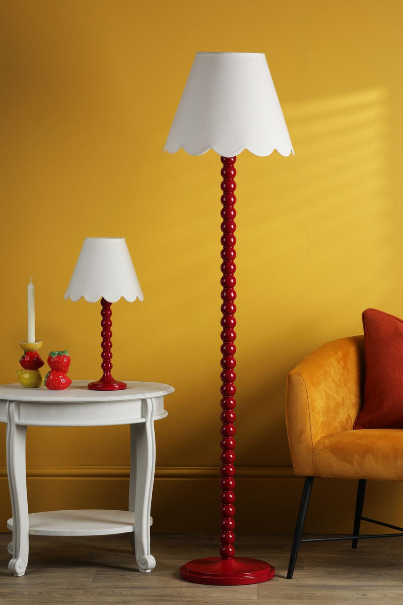 Dar Lighting Spool Floor Lamp Gloss Red Base Only • SPO4925