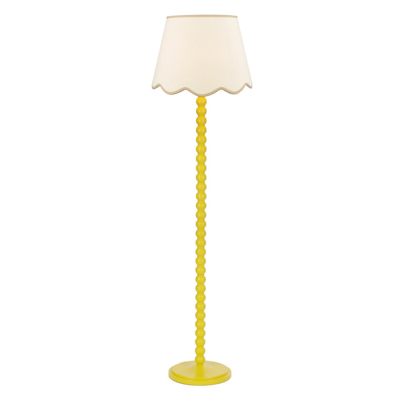 Dar Lighting Spool Floor Lamp Yellow With Shade • SPO4926-POM1829