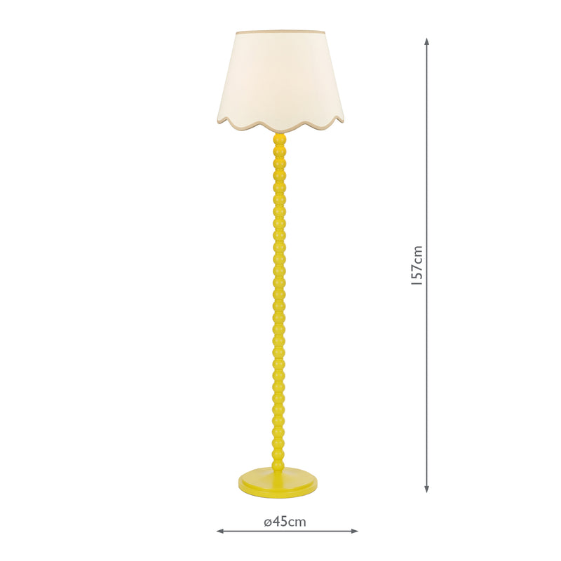 Dar Lighting Spool Floor Lamp Yellow With Shade • SPO4926-POM1829
