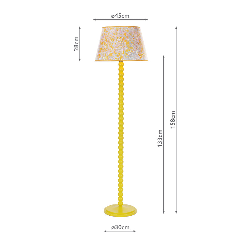 Dar Lighting Spool Floor Lamp Gloss Yellow Base Only • SPO4926