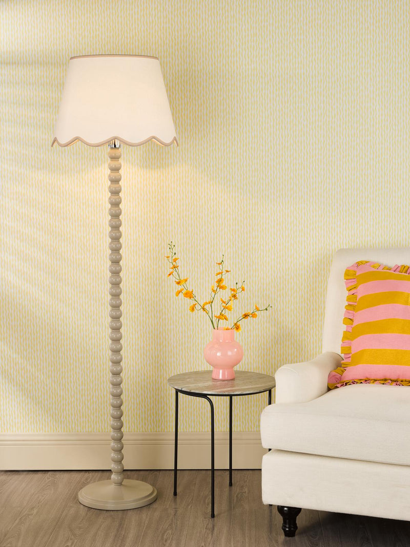 Dar Lighting Spool Floor Lamp Taupe With Shade • SPO4929-POM1829