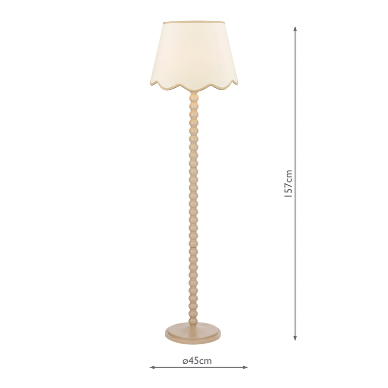 Dar Lighting Spool Floor Lamp Taupe With Shade • SPO4929-POM1829