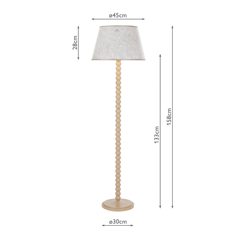 Dar Lighting Spool Floor Lamp Gloss Taupe Base Only • SPO4929