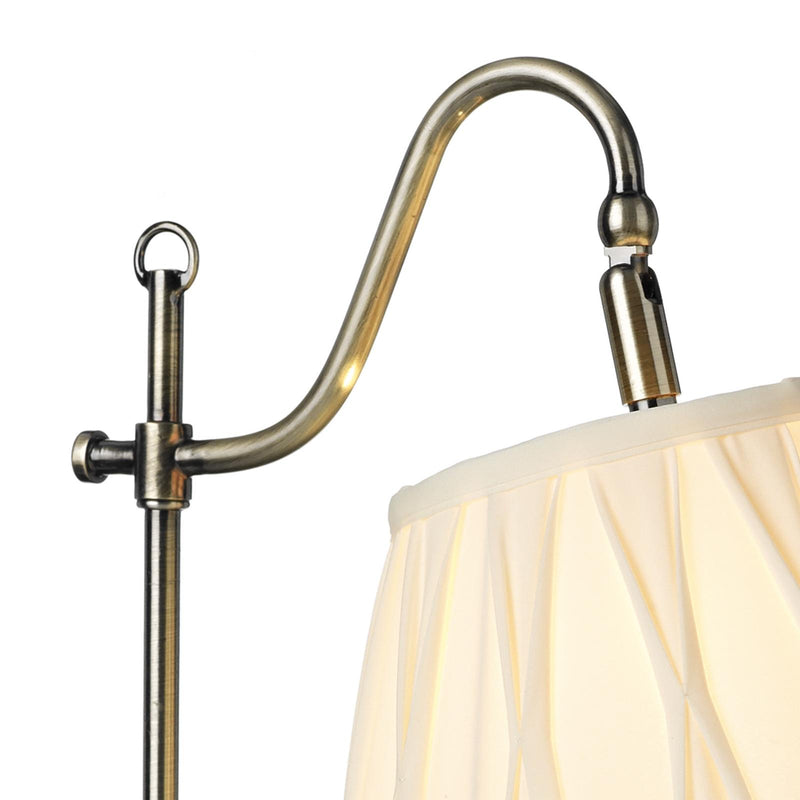 Dar Lighting Suffolk Rise & Fall Table Lamp Antique Brass With Shade • SUF4075-X