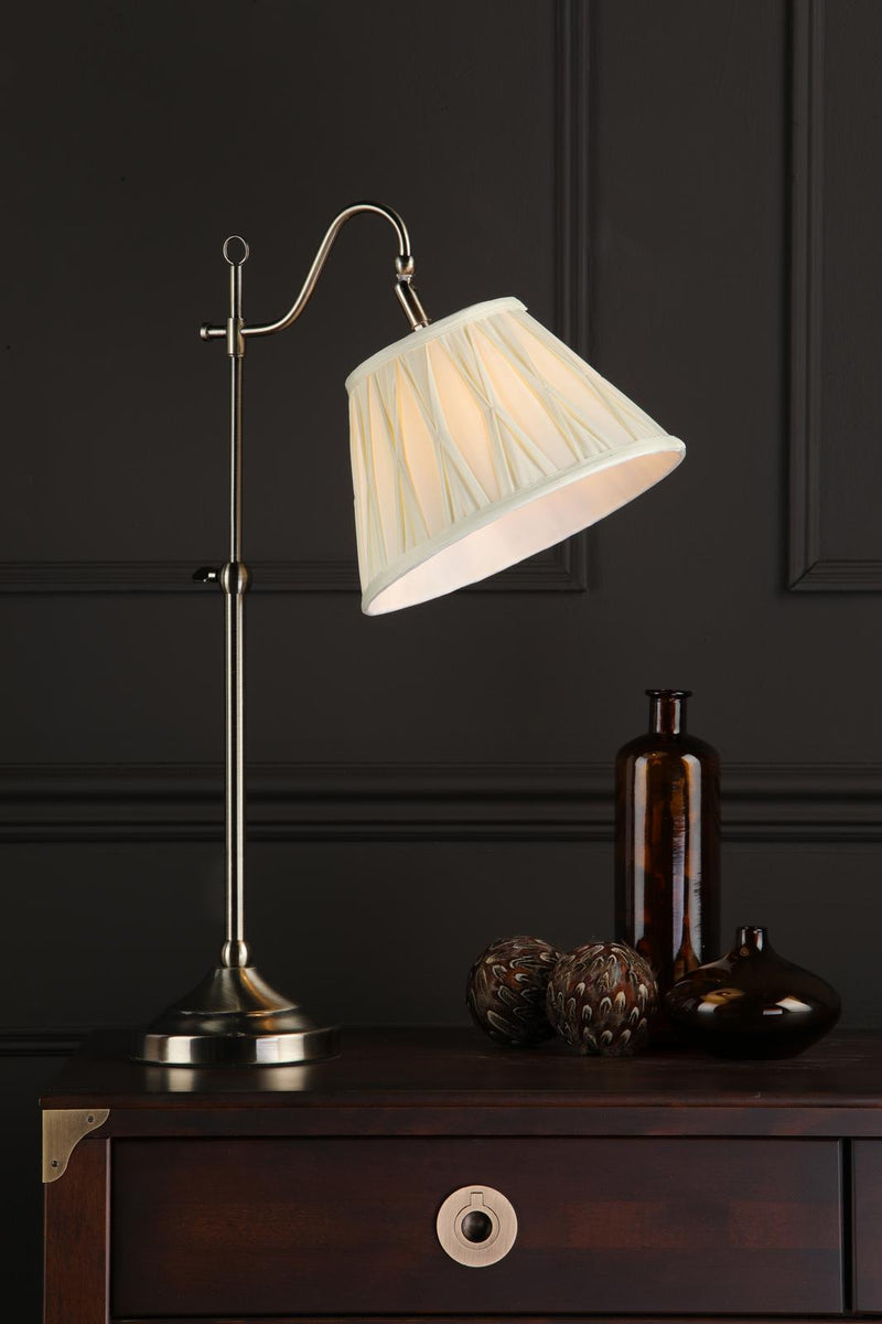 Dar Lighting Suffolk Rise & Fall Table Lamp Antique Brass With Shade • SUF4075-X