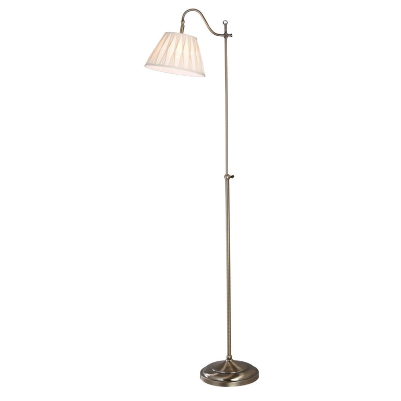 Dar Lighting Suffolk Floor Lamp Antique Brass With Shade • SUF4975-X