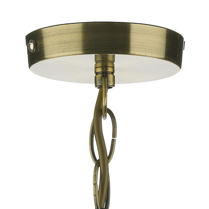 Dar Lighting Suri 1 Light Pendant Antique Brass Faceted Glass • SUR0108
