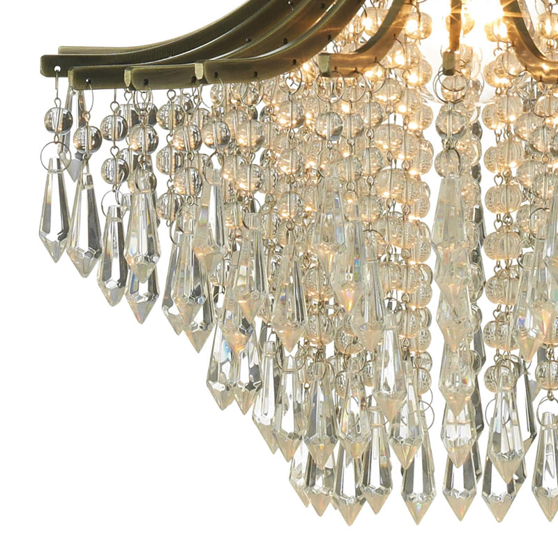 Dar Lighting Suri 1 Light Pendant Antique Brass Faceted Glass • SUR0108