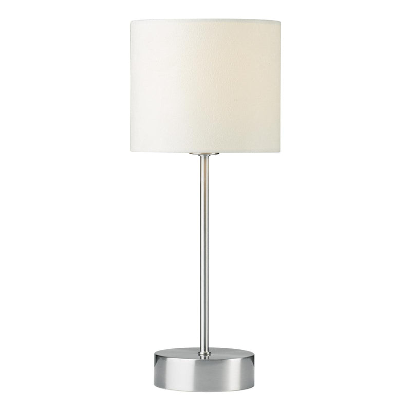 Dar Lighting Suzie Touch Table Lamp Satin Chrome With Shade • SUZ4033