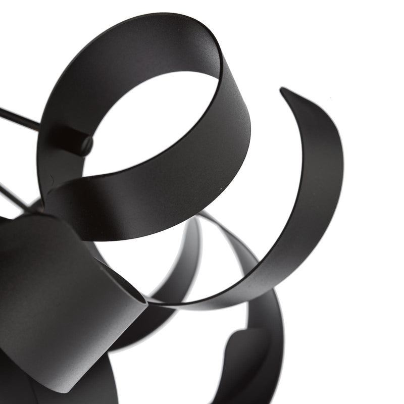 Dar Lighting Swash 4 Light Flush Black With Black Ribbins • SWA0422-03