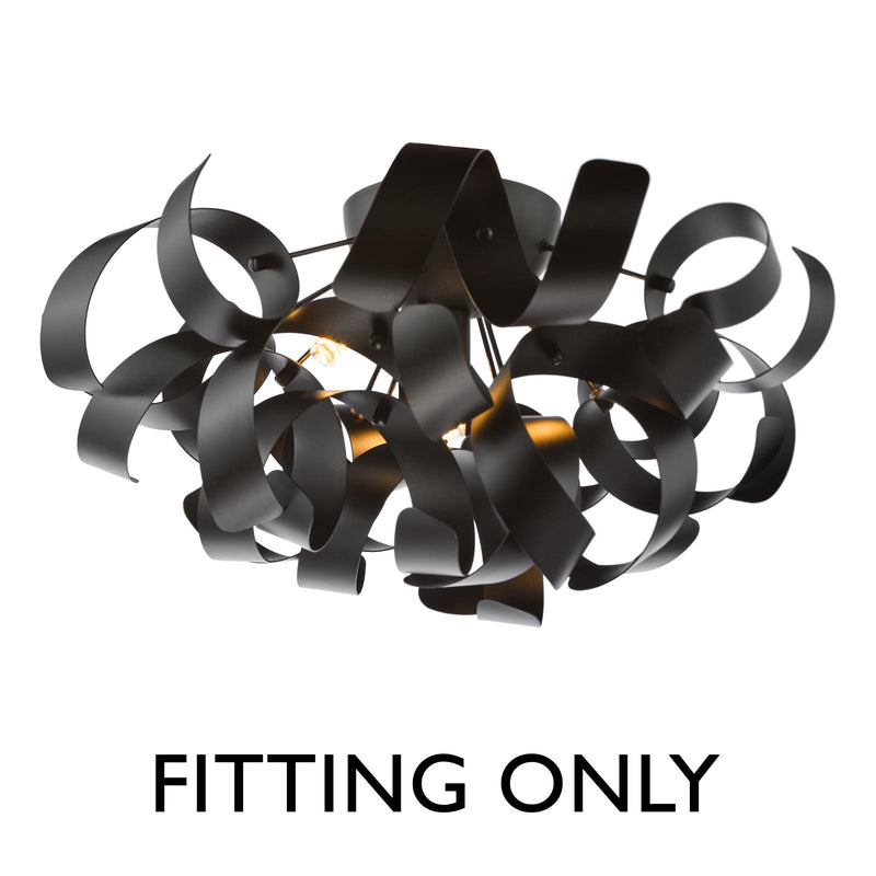 Dar Lighting Swash 4 Light Flush Black - Fitting Only • SWA0422-SP