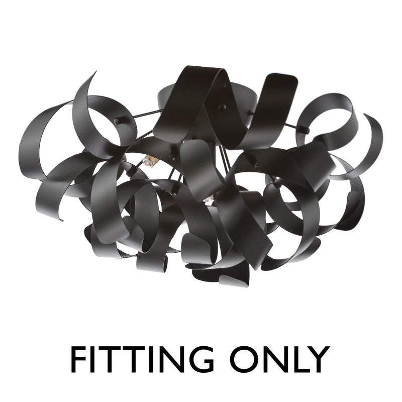 Dar Lighting Swash 4 Light Flush Black - Fitting Only • SWA0422-SP
