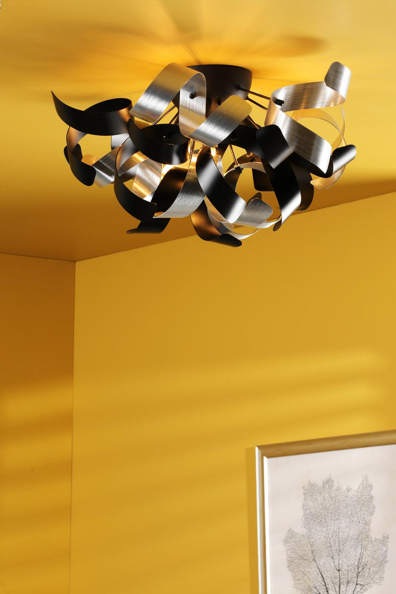 Dar Lighting Swash 4 Light Flush Black - Fitting Only • SWA0422-SP