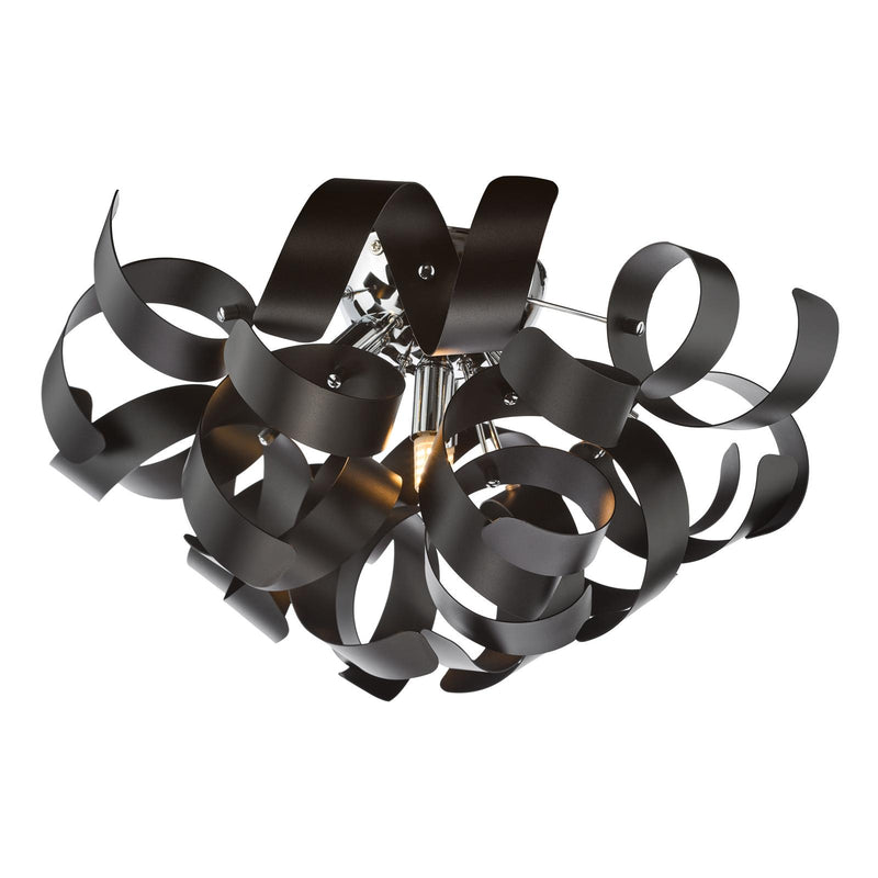 Dar Lighting Swash 4 Light Flush Polished Chrome With Black Ribbons • SWA0450-03