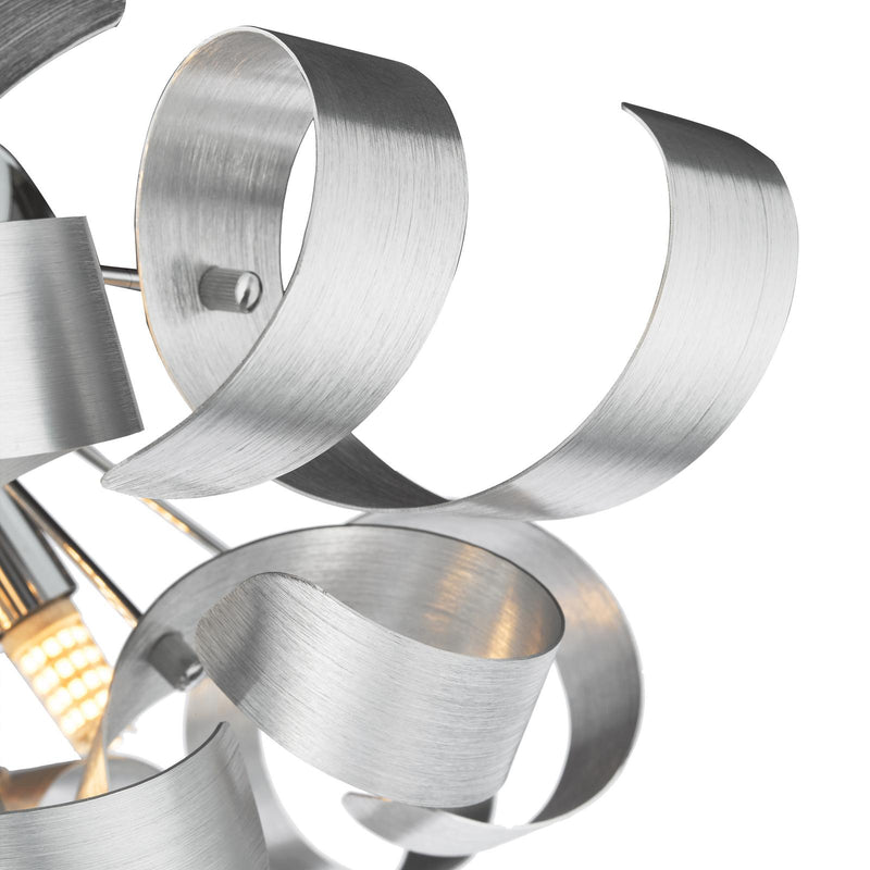 Dar Lighting Swash 4 Light Flush Polished Chrome With Aluminium Ribbons • SWA0450-04