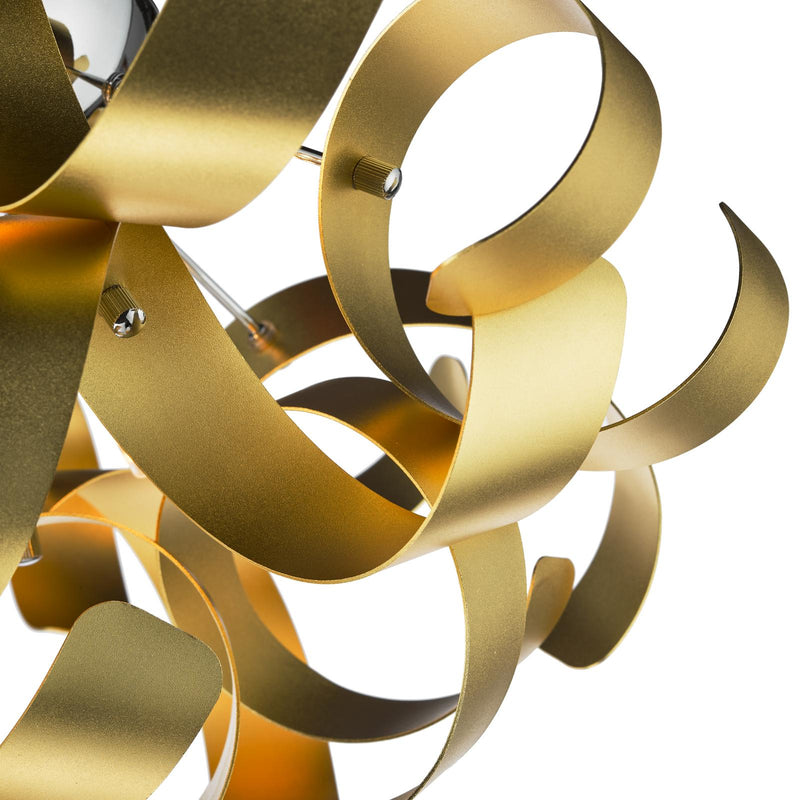 Dar Lighting Swash 4 Light Flush Polished Chrome With Gold Ribbons • SWA0450-05