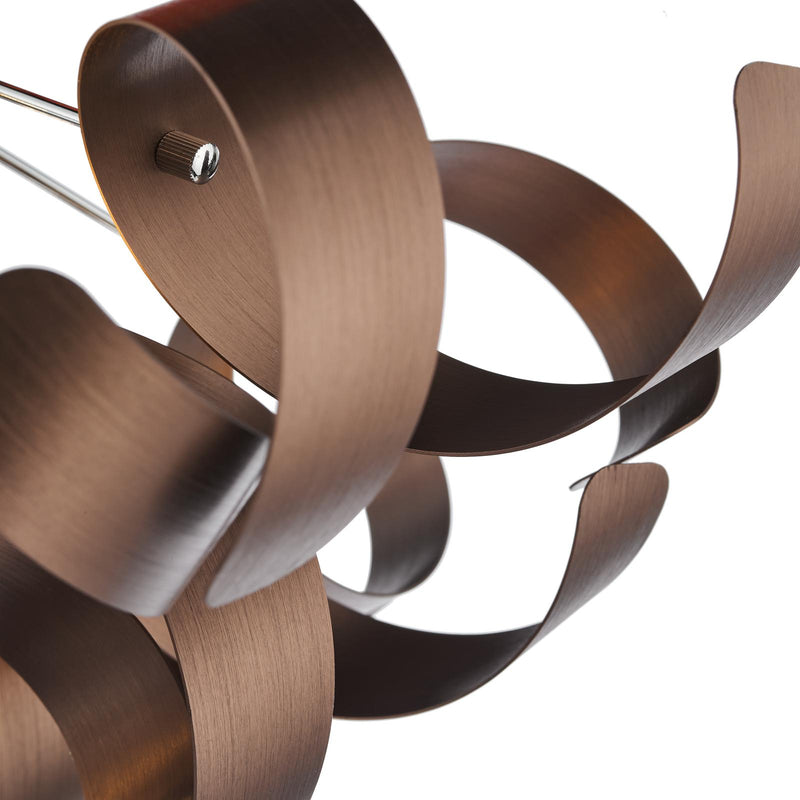 Dar Lighting Swash 4 Light Flush Polished Chrome With Copper Ribbons • SWA0450-06