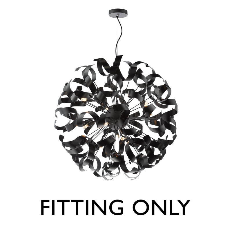 Dar Lighting Swash 12 Light Pendant Matt Black Fitting Only • SWA1222-SP