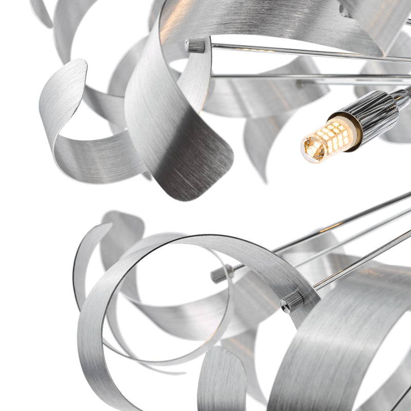 Dar Lighting Swash 12 Light Pendant Polished Chrome With Aluminium Ribbons • SWA1250-04