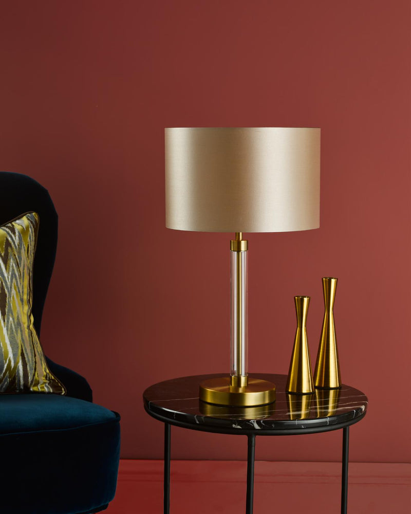 Dar Lighting Sylvester Table Lamp Antique Brass and Glass Base Only • SYL4275