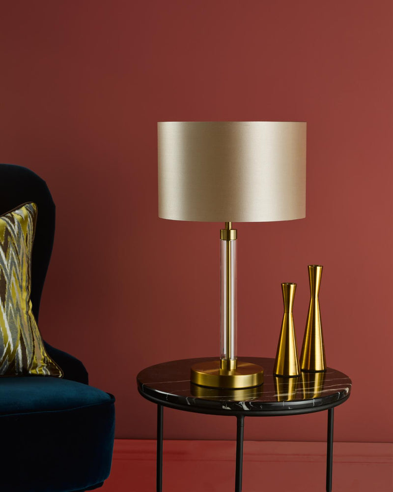 Dar Lighting Sylvester Table Lamp Antique Brass and Glass Base Only • SYL4275