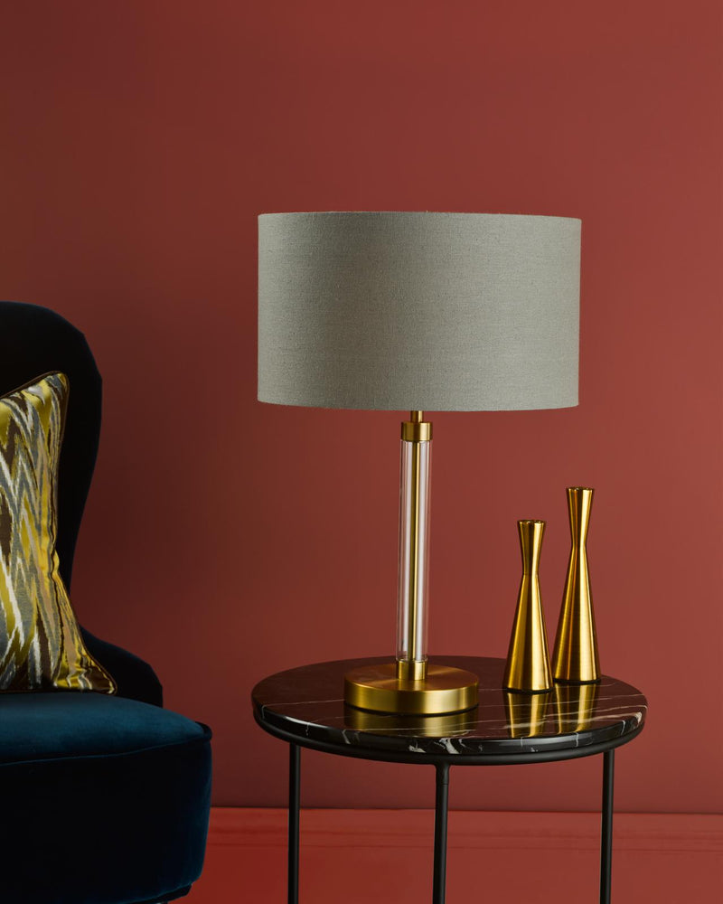 Dar Lighting Sylvester Table Lamp Antique Brass and Glass Base Only • SYL4275