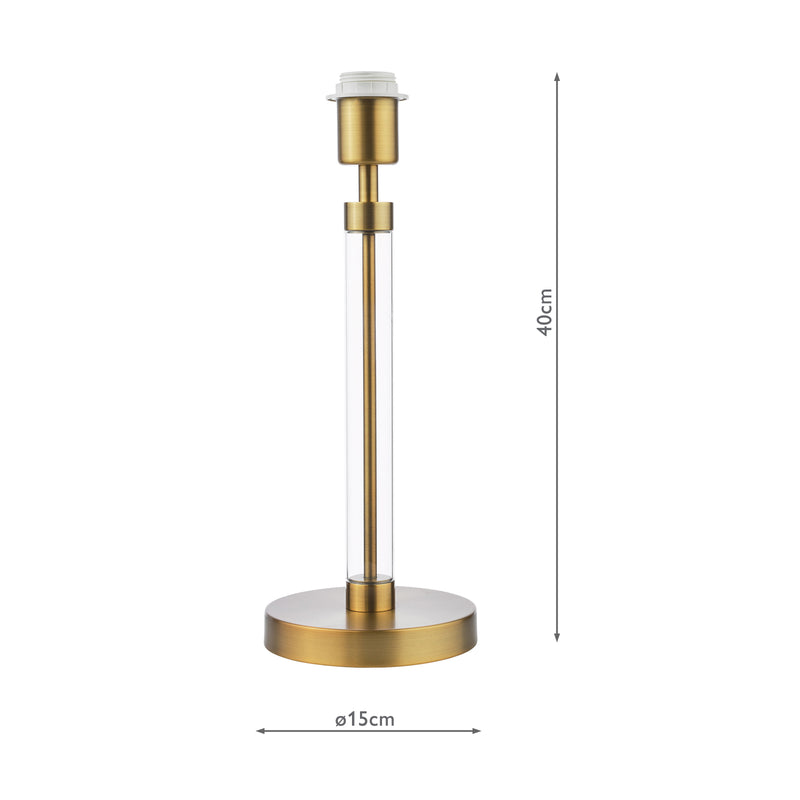 Dar Lighting Sylvester Table Lamp Antique Brass and Glass Base Only • SYL4275