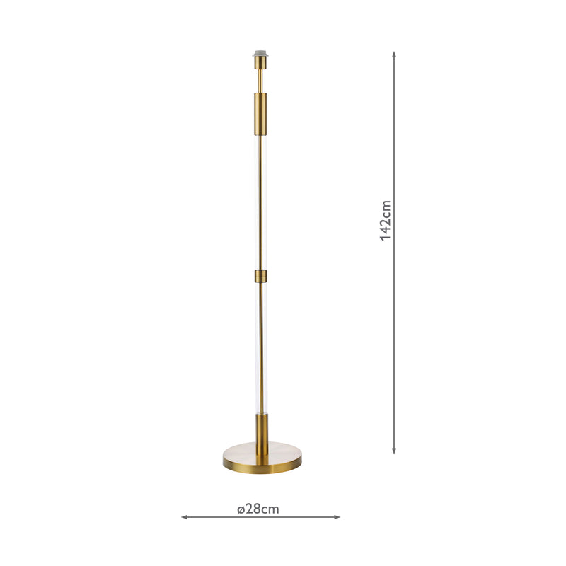 Dar Lighting Sylvester Floor Lamp Antique Brass and Glass Base Only • SYL4975