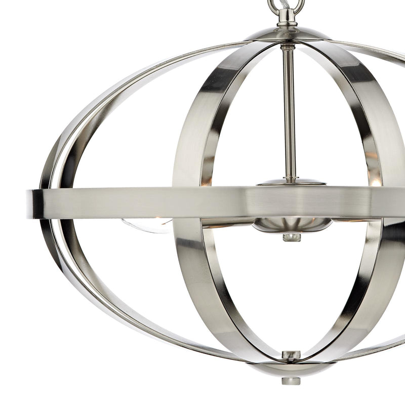 Dar Lighting Symbol 3 Light Pendant Satin Chrome • SYM0346