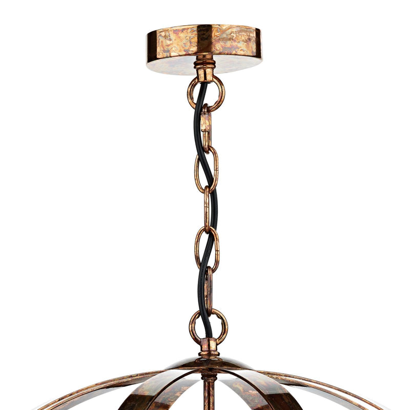 Dar Lighting Symbol 3 Light Pendant Petrol Copper • SYM0364
