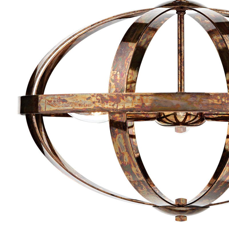 Dar Lighting Symbol 3 Light Pendant Petrol Copper • SYM0364