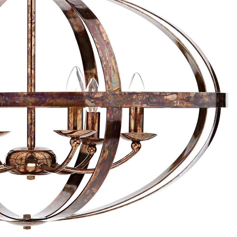 Dar Lighting Symbol 6 Light Pendant Petrol Copper • SYM0664