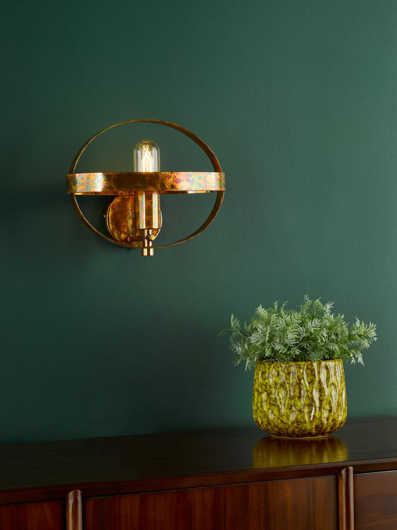 Dar Lighting Symbol Wall Light Mottled Copper • SYM0764