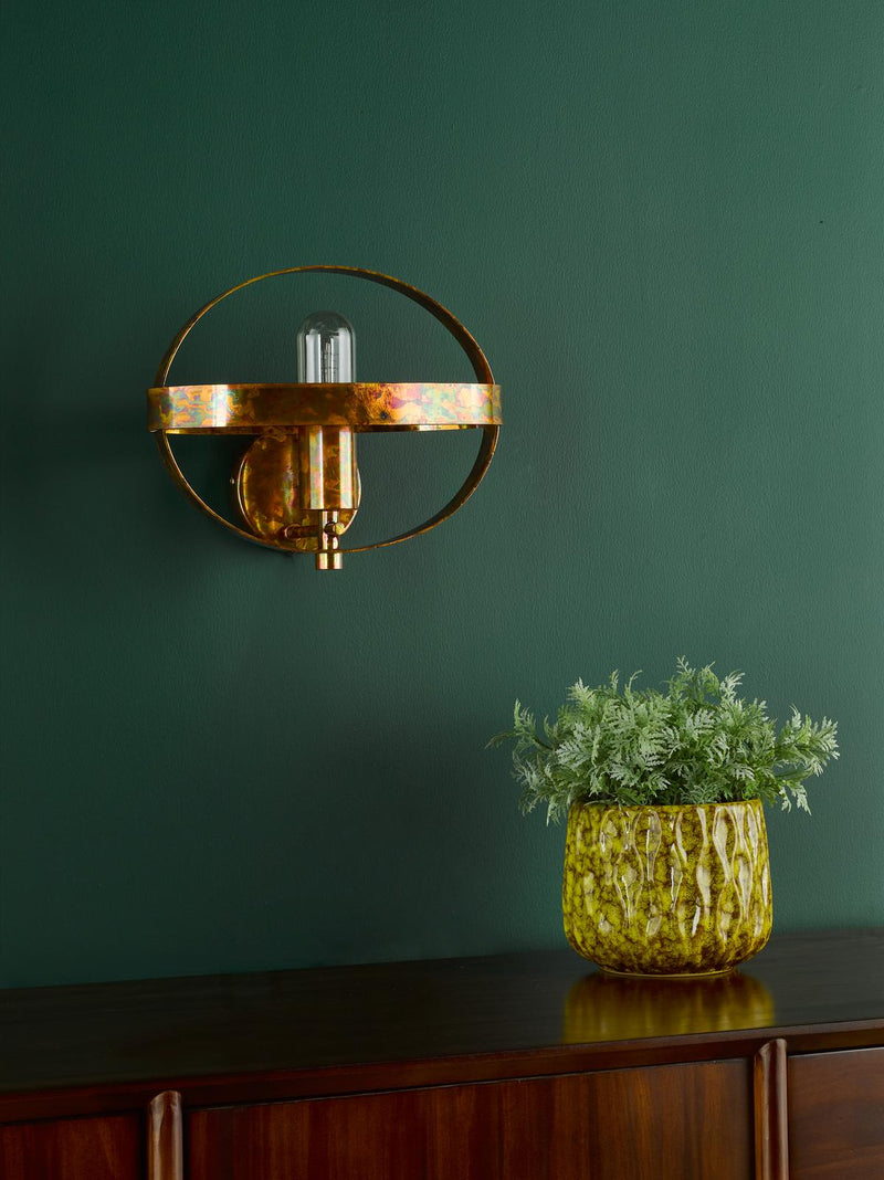 Dar Lighting Symbol Wall Light Mottled Copper • SYM0764