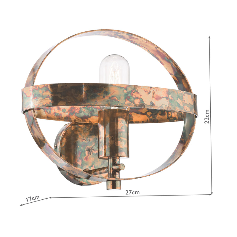 Dar Lighting Symbol Wall Light Mottled Copper • SYM0764