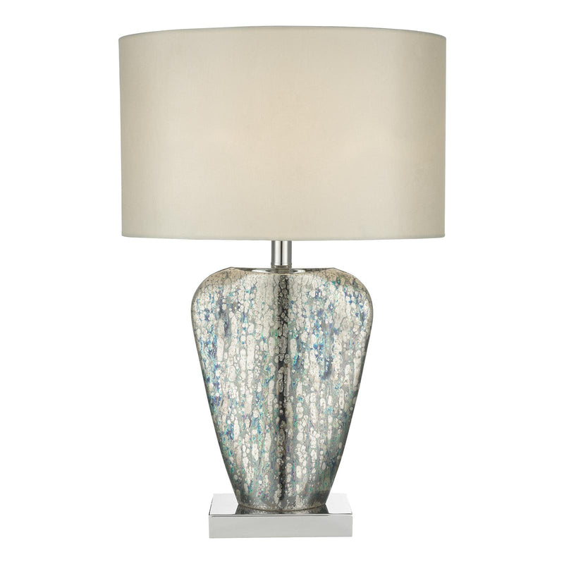 Dar Lighting Syracuse Table Lamp Mercury Glass With Shade • SYR4235