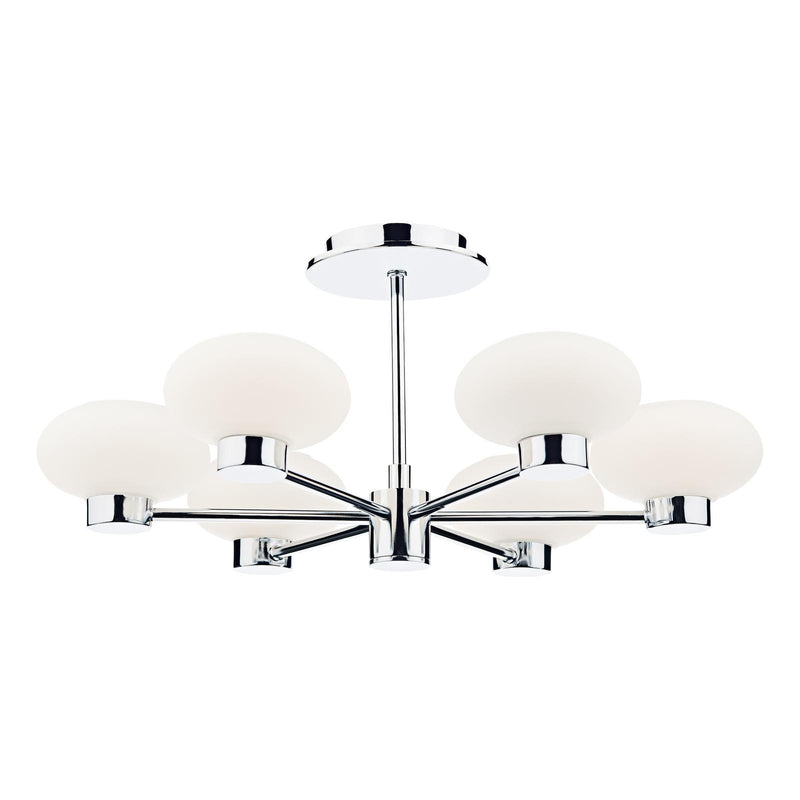 Dar Lighting System 6 Light Semi Flush Polished Chrome • SYS0650