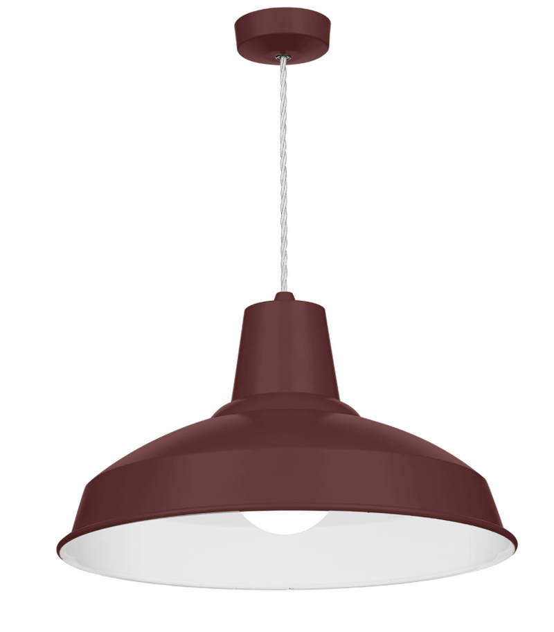 David Hunt Lighting Reclamation 1 Light Aubergine/White Gloss Pendant • REC0199