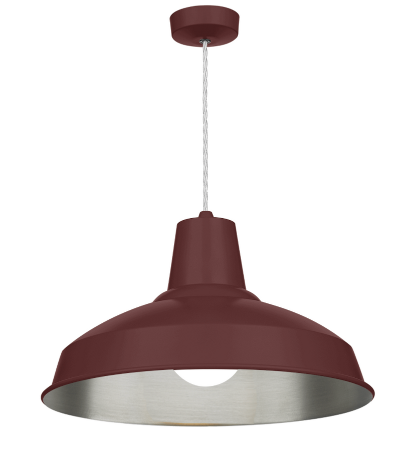David Hunt Lighting Reclamation 1 Light Aubergine/Brushed Chrome Pendant • REC0199