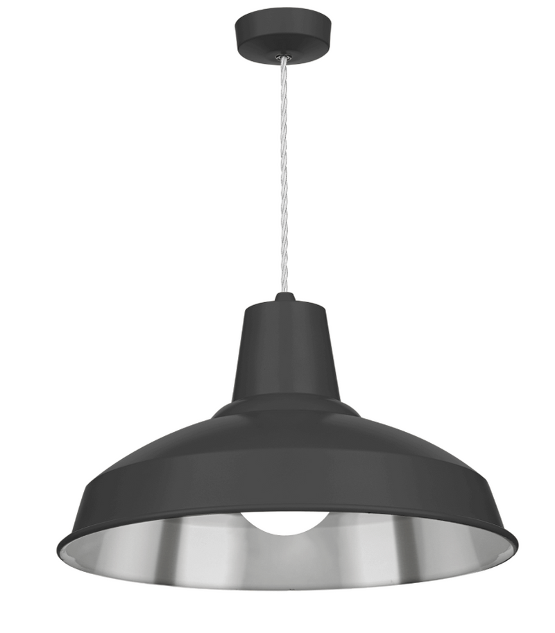 David Hunt Lighting Reclamation 1 Light Black/Chrome Pendant • REC0199