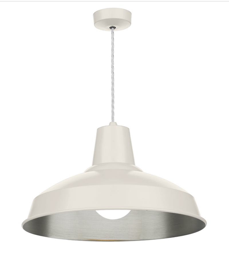 David Hunt Lighting Reclamation 1 Light Coconut/Brushed Chrome Pendant • REC0199