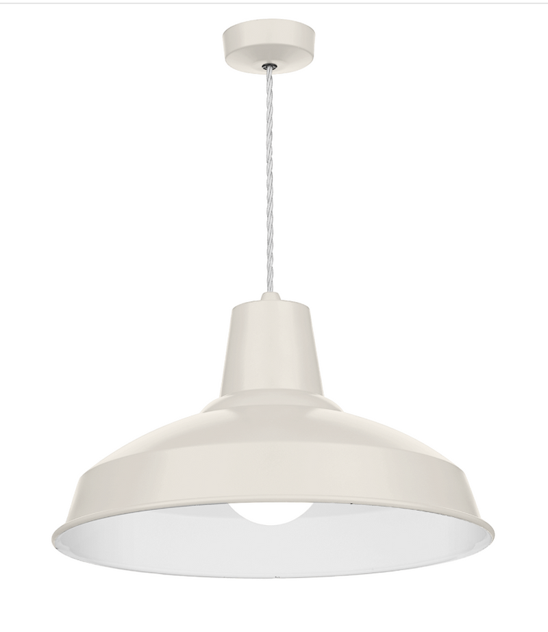 David Hunt Lighting Reclamation 1 Light Coconut /White Gloss Pendant • REC0199