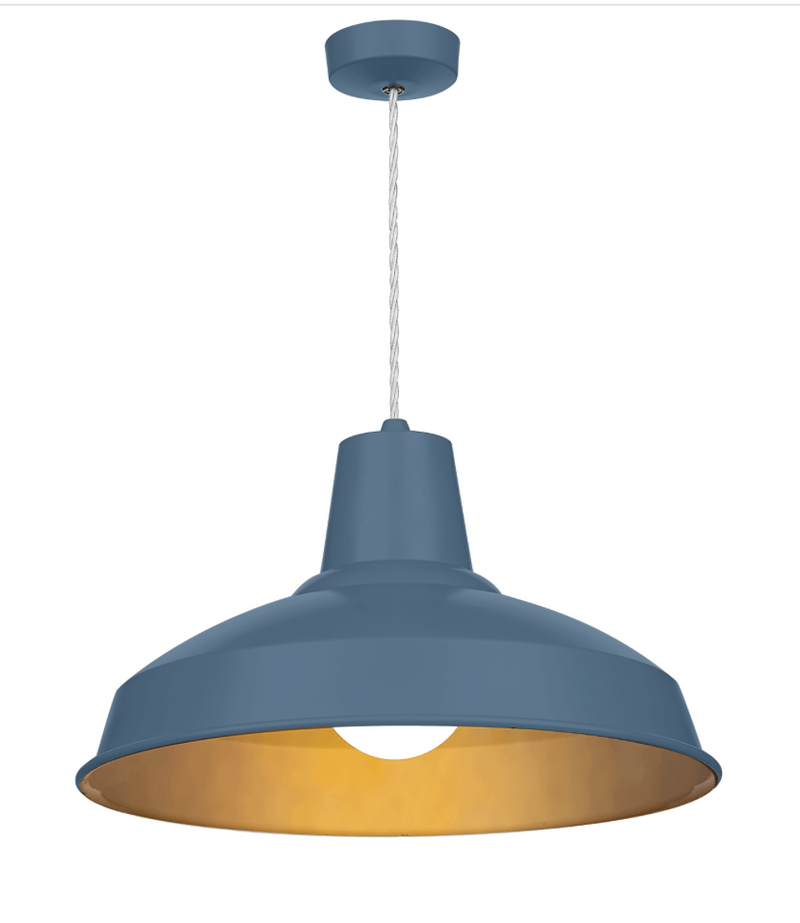 David Hunt Lighting Reclamation 1 Light Persian Blue/Antique Brass Pendant • REC0199