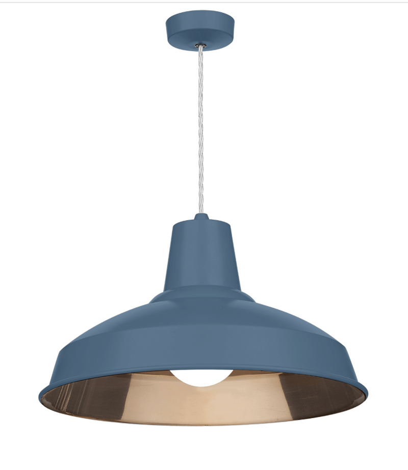 David Hunt Lighting Reclamation 1 Light Persian Blue/Copper Pendant • REC0199