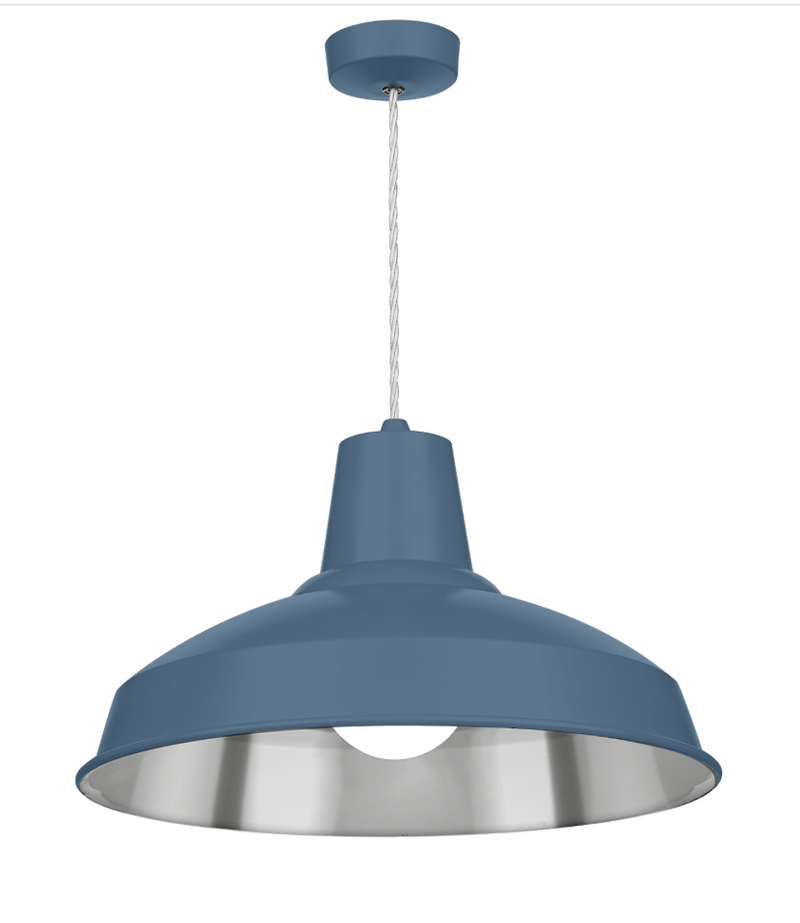 David Hunt Lighting Reclamation 1 Light Persian Blue/Chrome Pendant • REC0199