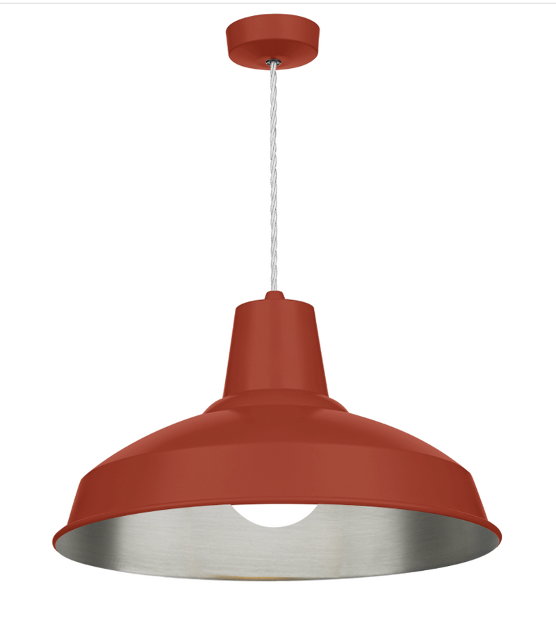 David Hunt Lighting Reclamation 1 Light Strawberry/Brushed Chrome Pendant • REC0199