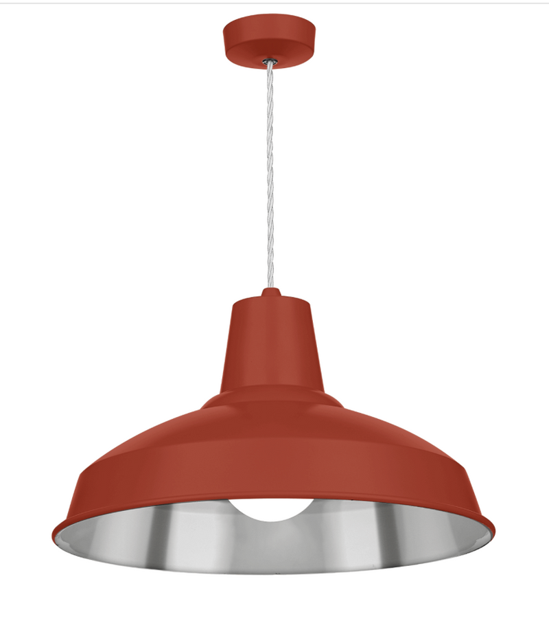 David Hunt Lighting Reclamation 1 Light Strawberry/Chrome Pendant • REC0199